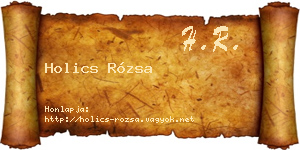 Holics Rózsa névjegykártya